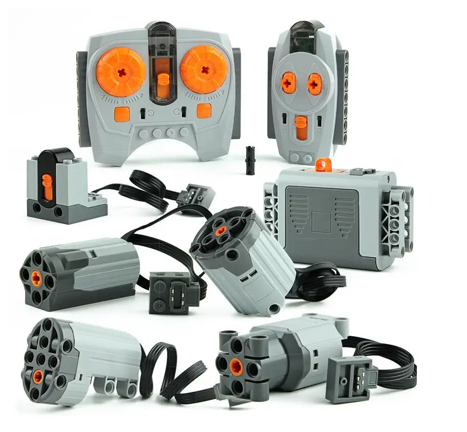 Technic Train Motor Remote Receiver LED Light Battery Box Compatible Legoinglys Technic Power Functions Blocks Accessories