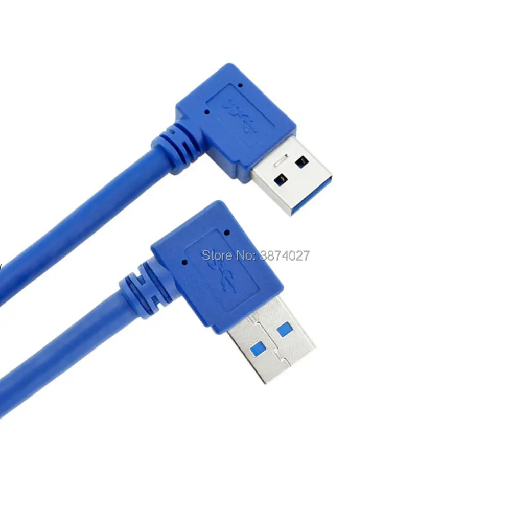 30 см 50 см USB 3.0 Тип мужчинами 90 градусов под прямым углом двойной изгиб удлинитель