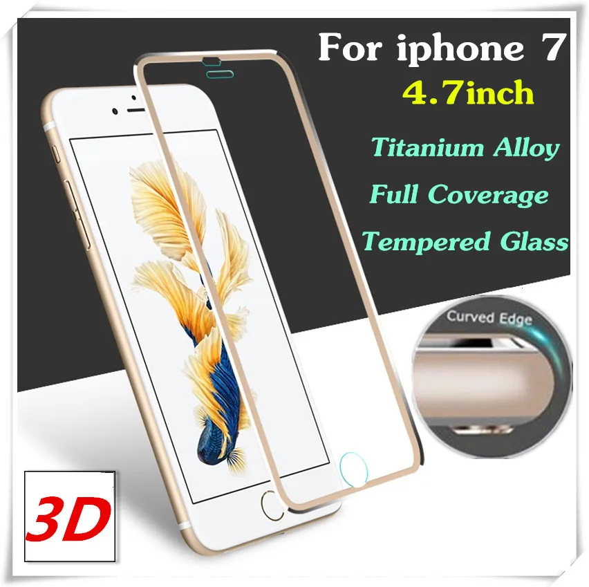 imágenes para 10 unids 3D Aleación de Titanio Borde Curvo Cobertura Completa de Vidrio Templado Para el iphone 7 4.7 ''Protector de Pantalla A Prueba de Explosiones imágenes para 10 unids 3D Aleación de Titanio Borde Curvo Cobertura Completa de Vidrio Templado Para el iphone 7 4.7 ''Protector de Pantalla A Prueba de Explosiones