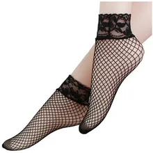Высококачественные повседневные женские ажурные кружевные короткие чулки в сеточку с рюшами Новинка