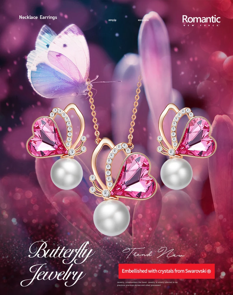 butterfly necklace earring set (1)