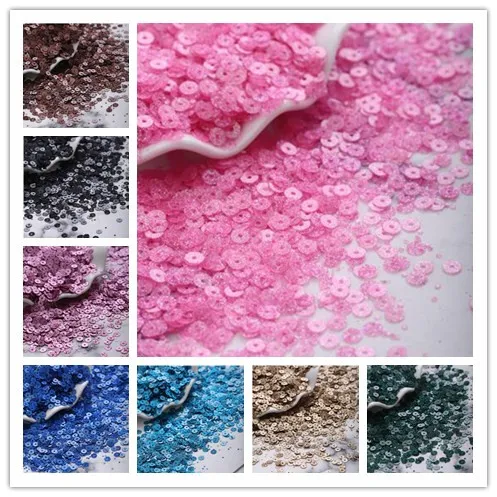 

4mm Round PVC Loose Sequins Paillettes Sewing,Wedding Craft,Women Kids DIY Garment Accessorie
