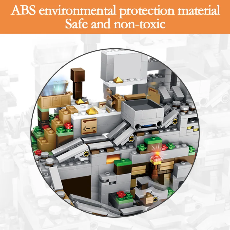 Ceny Creator Building Blocks kompatybilny Legoingly Mountain Cave może być podnoszona forteca cegły zabawki dla dzieci chłopców