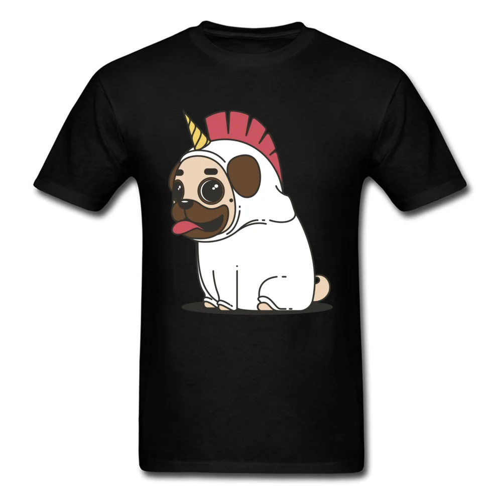 Tops & Tees Unicorn pug dog Father Day 2018 Newest Gift Short Sleeve 100% Cotton Round Collar Man T Shirt Gift Sweatshirts Unicorn pug dog black