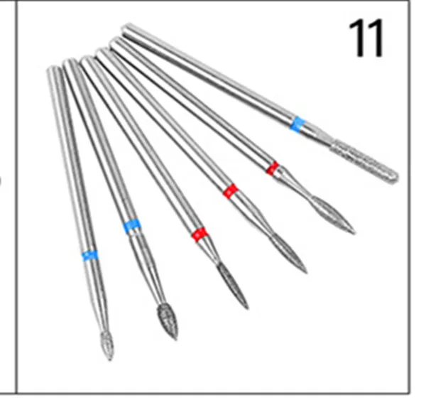 6 шт. алмазные сверла для ногтей набор фреза роторная Бурра Eletric для маникюрной машины инструмент для удаления кутикулы аксессуар для ногтей - Цвет: Set-11