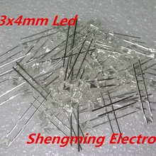 1000 шт 2x3x4 желтый светодиод супер яркий рассеянный прозрачный