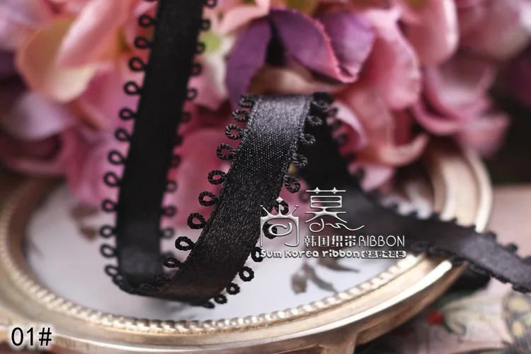 100yards 10mm 16mm picot ribbon korean satin ribbon for diy hair bow bowknot accessories wedding party decoration