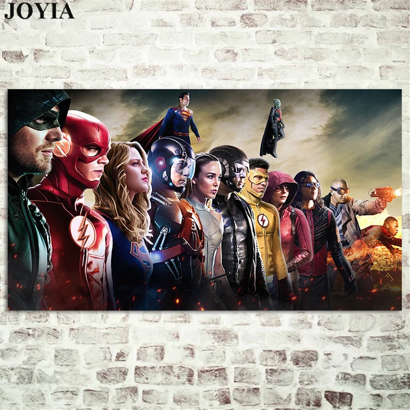 

Superheroes Poster Decorative Posters Prints Home Living Bedroom Wall Decor Silk Wall Art DC