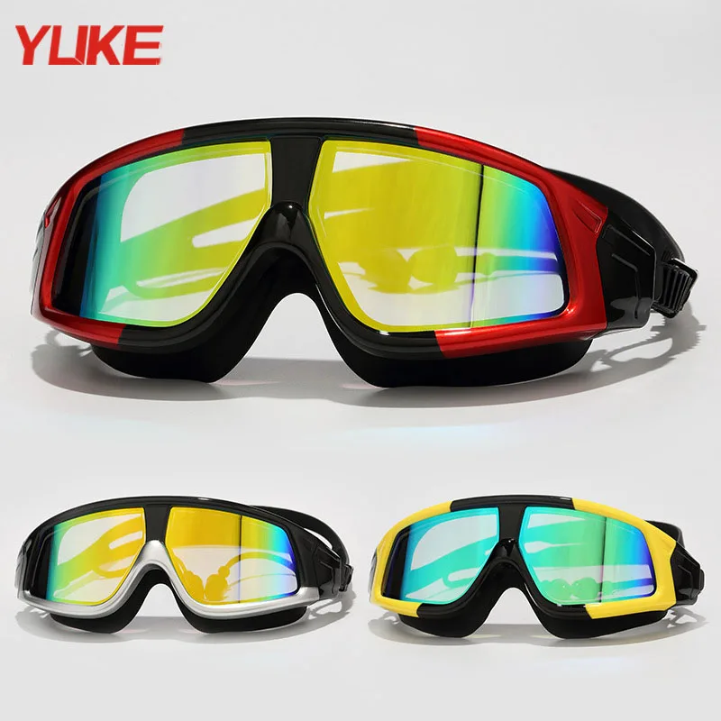 YUKE Новые мужские и женские градиентные очки силиконовые водонепроницаемые противотуманные УФ очки Покрытие большая оправа близорукость очки для плавания