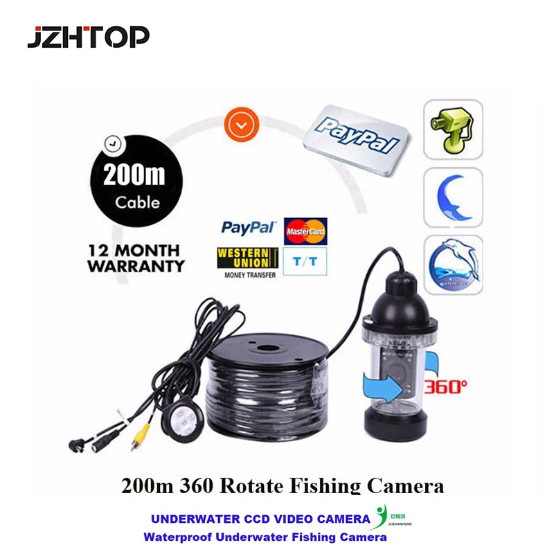 200 м кабель для подводной рыбалки видео инспекционная камера рыболовная камера рыболокатор вращение на 360 Водонепроницаемая записывающая камера