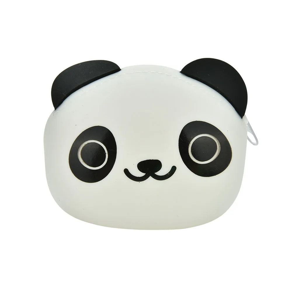 1 шт. женский милый мультяшный кошелек на молнии для монет, держатель для мелочи, силиконовый милый кошелек, сумочка, детский подарок - Цвет: panda