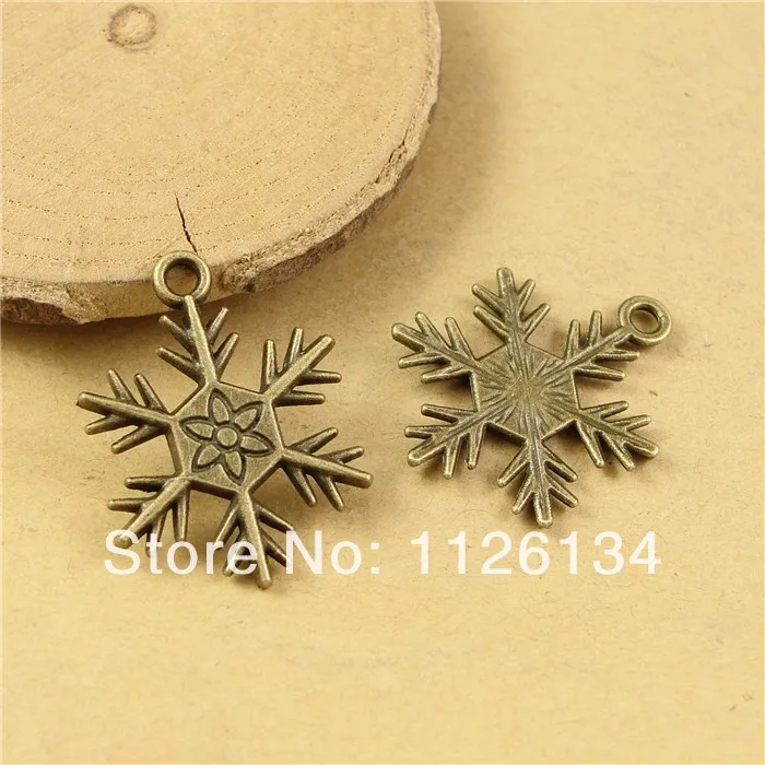A3012 Wholesale Antique Bronze Alloy Snowflake Christmas Accessory DIY Fit Jewelry Findings | Украшения и аксессуары