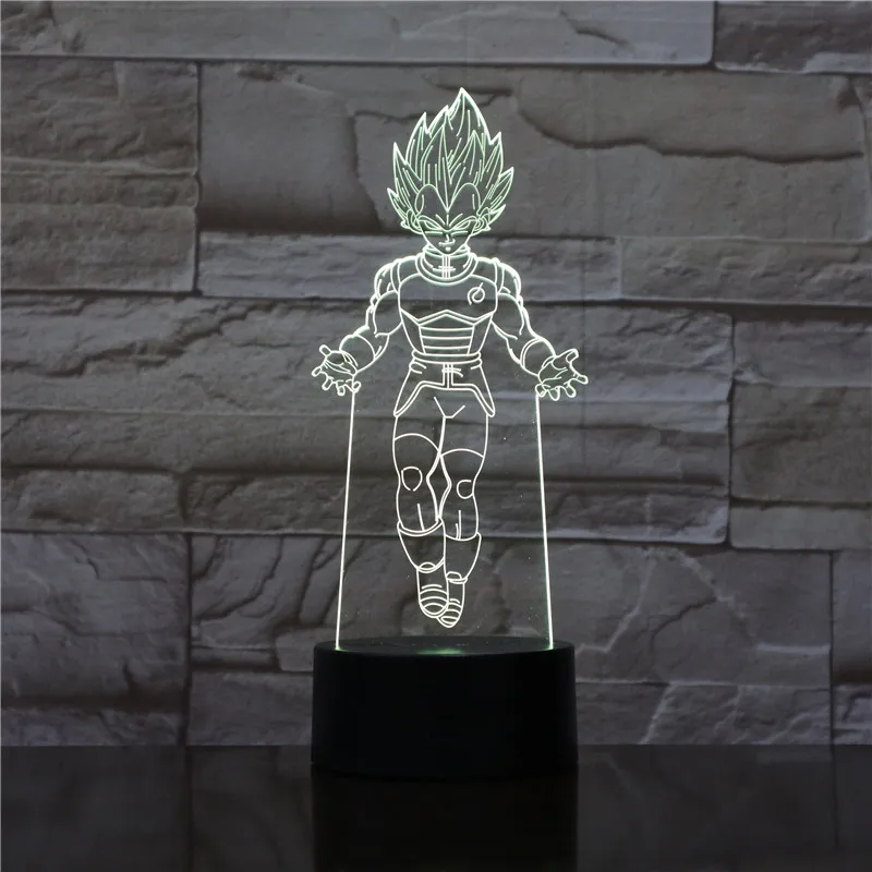 Фигурка "Dragon Ball" атмосферная настольная лампа Lampara Супер Saiyan Goku Usb 3d светодиодный ночник прикроватный сенсорный Сенсор освещение лампа