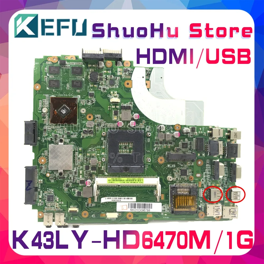 KEFU для ASUS k43ly K84LY K84HR X84HR K43L X44H X84H материнская плата для ноутбука протестированы 100% работу оригинальная материнская плата