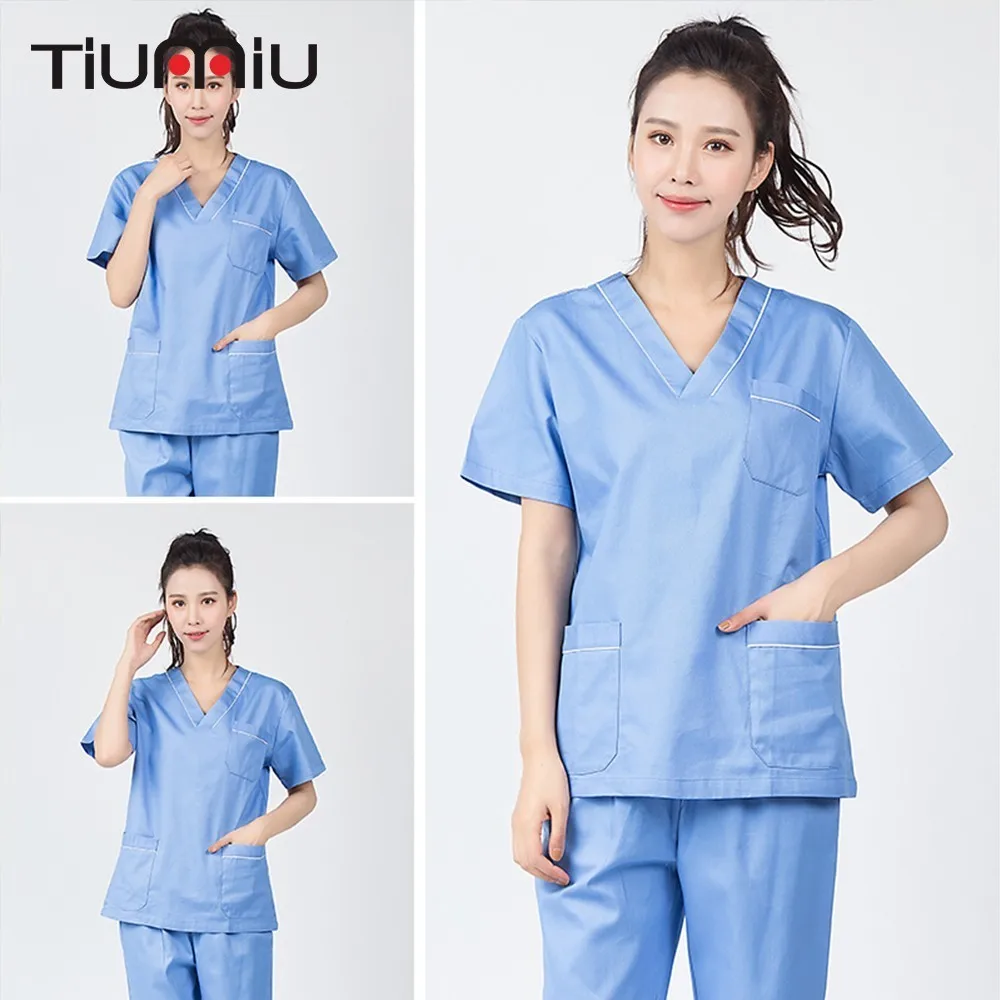 

Women Medical Uniform Scrub Sets Doctors Nurse Uniforms Short Sleeve Work Clothes Clinic Pet Doctor Spa Beauty Salon Workwear