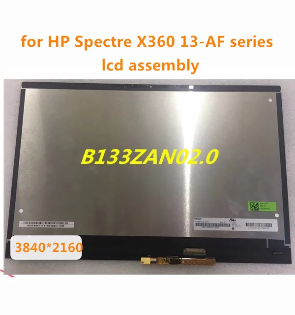 ЖК-дисплей 13 3 ''для HP Spectre X360 13-AF series сенсорный дигитайзер панель в сборе B133ZAN02.0