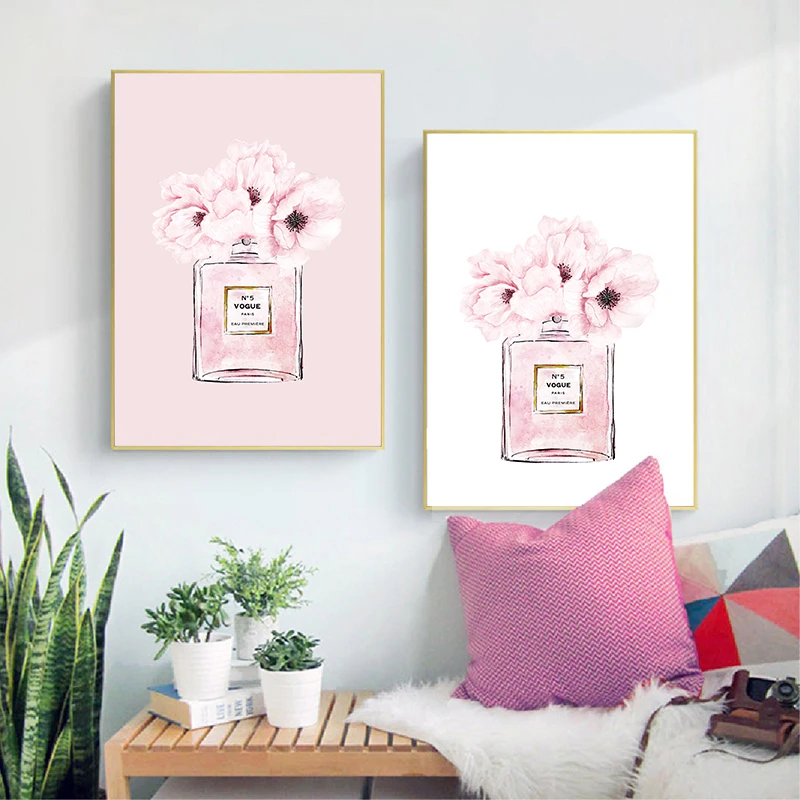 coco perfume canvas print living room decor