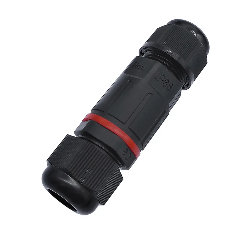 

IP68 waterproof connector I Shape 250V 16A 3 pins cable wire gland sleeve connector quick connect waterproof connector