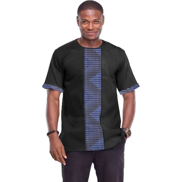 African tops for men o neck short sleeve dashiki patchwork t shirts ...