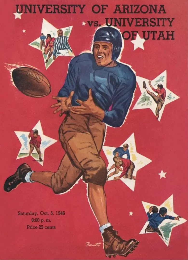 Prints Vintage Sports Athletics Poster 11x14 canvas art print Football