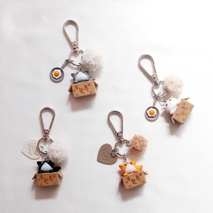 

Cute Pet Animal Cartoon Kitty Puppy Cat Toys 3D Frech Bulldog Pet Keychain Women Metal Key Ring Chains Car Bag Charm D283