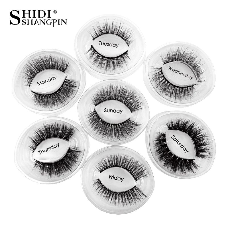 SHIDISHANGPIN 7 pairs False Eyelashes Mix Mink Eyelashes Lashes Makeup Natural Long Mink Lashes Fake Eyelash cilios maquiagem