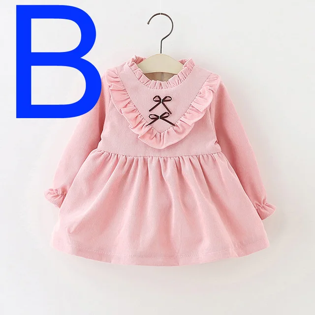 Baby girl dress winter Plus velvet 2016 new toddler girls dresses pink