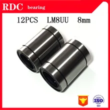 High quality 12 pcs lot LM8UU 8mm linear ball bearing Linear Bearing 8mm 3d printer parts