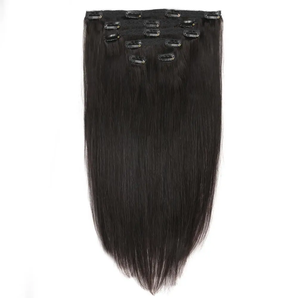 

Real Beauty Brazilian Clip In Remy Hair Extensions Clip On 100% Human Hair Extenisons 6Pieces/70G Double Weft Hair Extensions