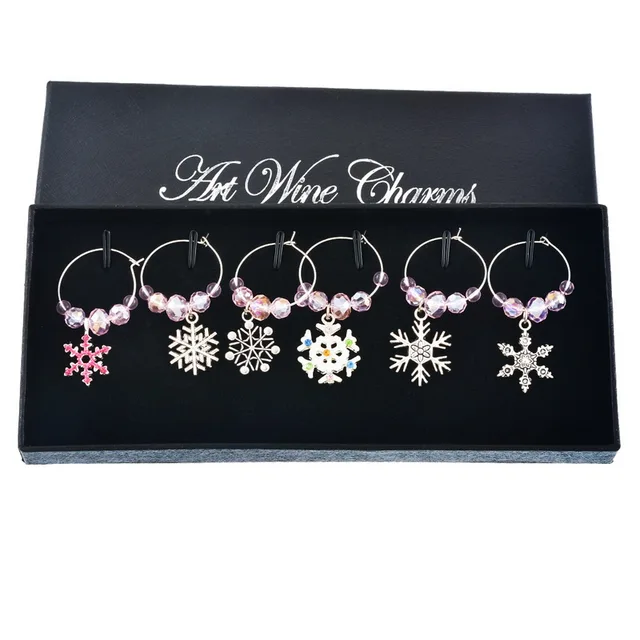 mjartoria 1set6pcs crystal silver color charms set wine galss mark snowflake christmas decorations new - Jewel Colored Christmas Decorations mjartoria 1set6pcs crystal silver color charms set wine galss mark snowflake christmas decorations new - Jewel Colored Christmas Decorations