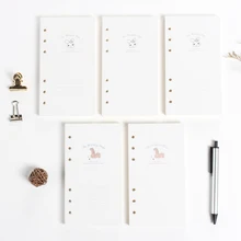 Милый сменный внутренний бумажный сердечник с 6 отверстиями для спиральных блокнотов, наполнитель A6 внутренние бумаги: Ежедневный, еженедельный ежемесячный планировщик 80 листов