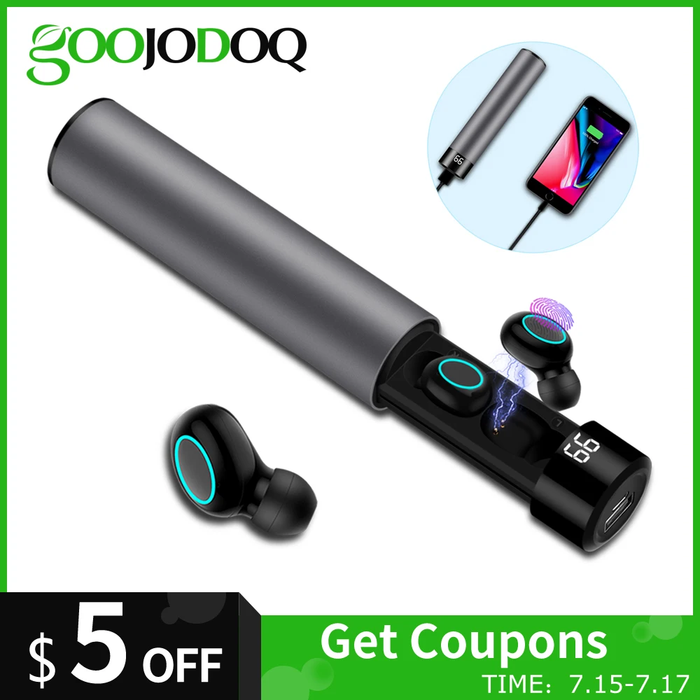 

True Wireless Bluetooth 5.0 Earbuds TWS IPX5 Wireless Headphones Waterproof Touch Bluetooth Sport Earphone Charger Case 1500mAh