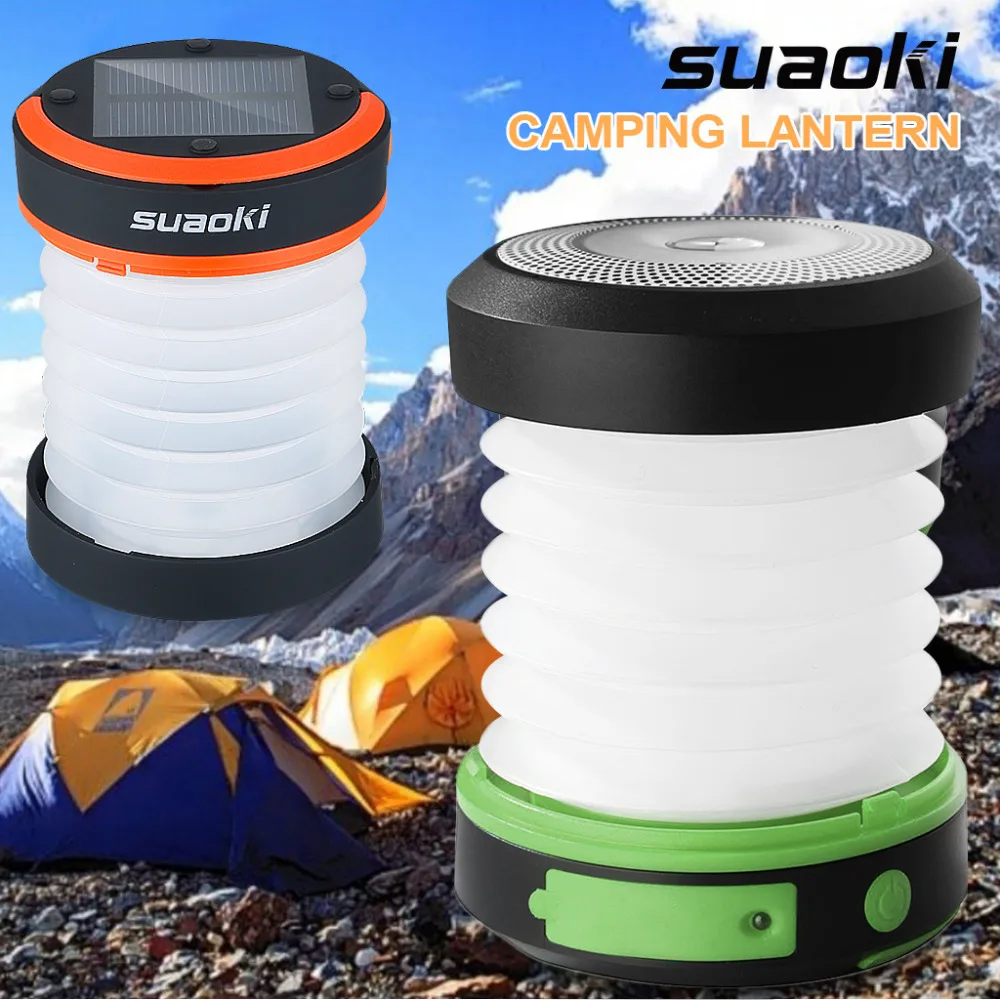 

Suaoki 800mah Solar Panel and USB Rechargeable Lantern Collapsible Light Flashlight Torch Waterproof for Camping Hiking Orange