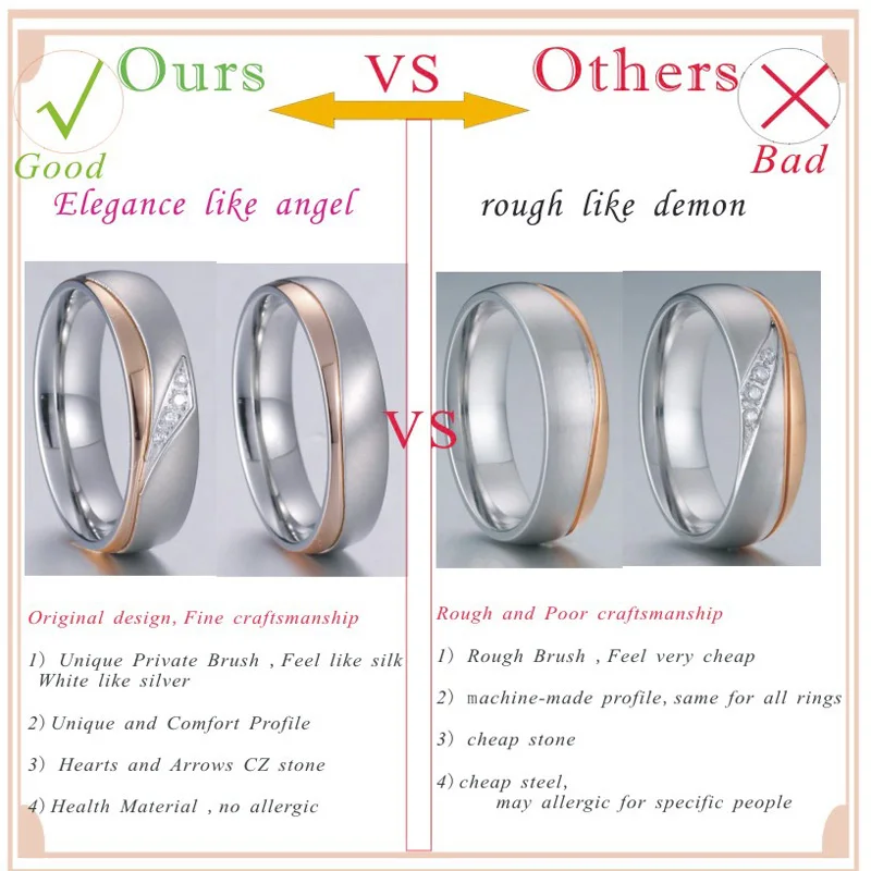 Alliances Wedding Band Couple Rings men Rose Gold Color Titanium Stainless Steel Jewelry Engagement Rings For women (4)