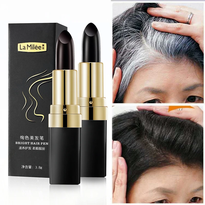 

Hair Dye One-time Instant Gray Root Coverage Hair Color Modify Cream Stick Temporary Cover Up White Pastel Coloring Chalk 3.8G J