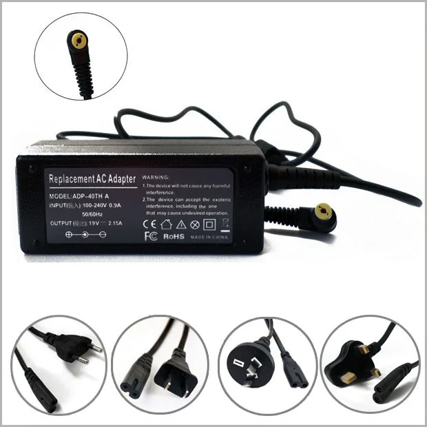 19V 2.15A 40W AC адаптер питания Шнур зарядное устройство Новый универсальный для Acer