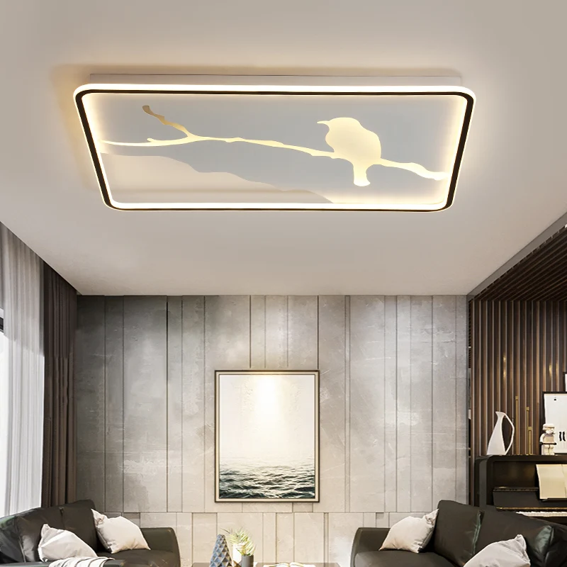 

Rectangle Remote Controller Modern Led Ceiling Lights For Living Room Bedroom Dimmable Ceiling Lamp White/Black Color Fixtures