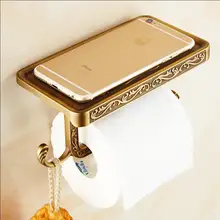 Хромированный/Античный/розовое золото/золото латунный резной держатель для туалетной бумаги для ванной комнаты настенный держатель рулонной ткани держатель рулона бумаги с полкой
