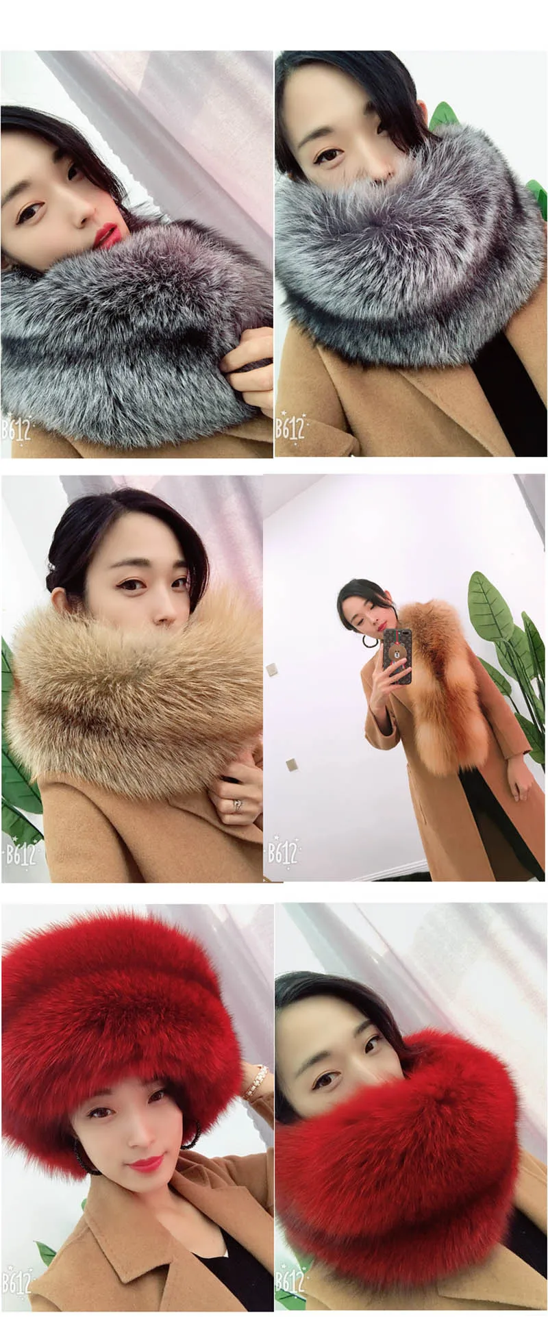 fox fur scarf color details 15
