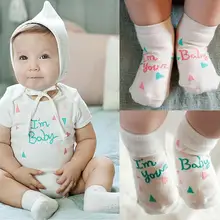 0 4Y Newborn Baby Socks Kids Cute Words Pattern Warm Cotton Soft Socks