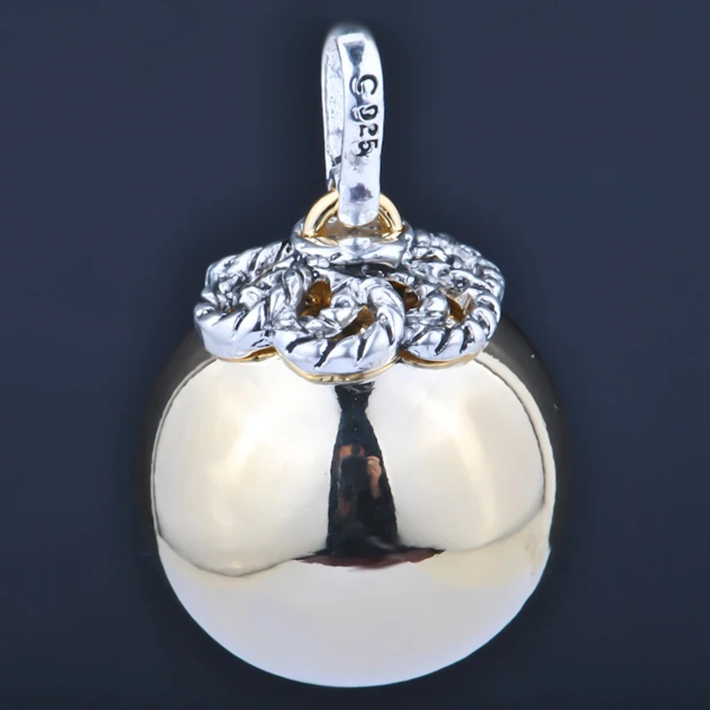 

GM023 Wholesale 20mm Angel Sound Caller Pendant For Women Jewelry Silver Sealed Harmony Ball Ringing Chime Necklaces Pendants