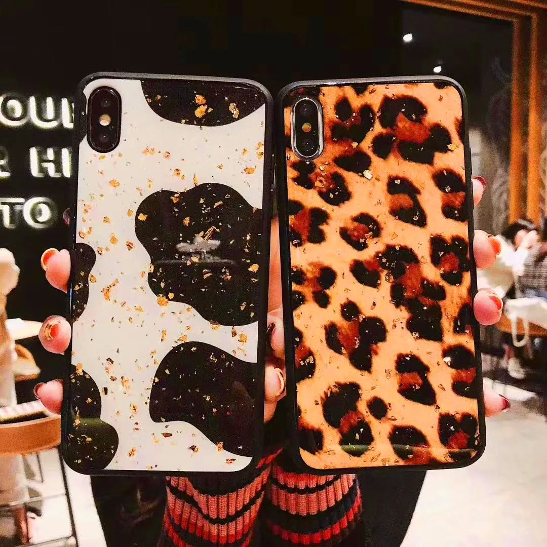 

Fashion Retro Leopard Soft Silicone Back Cover For Xiaomi MI 8 MI 9 Bling Powder Glitter Phone Cases For Redmi Note 7 Coque Etui
