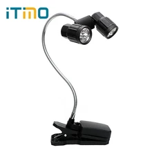 ITimo Adjustable Mini LED Book Lights Bright For Camping Fishing Clip-on Reading Table Lamp Flexible BBQ Light LED Clip Light
