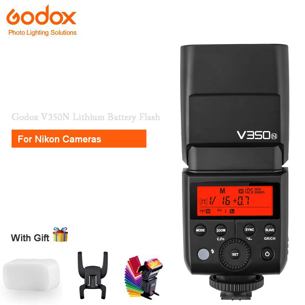 (Pre-Sale) godox Камера Flash литиевых Батарея V350N ttl HSS Функция обновлен tt350N вспышки для Nikon Камера s