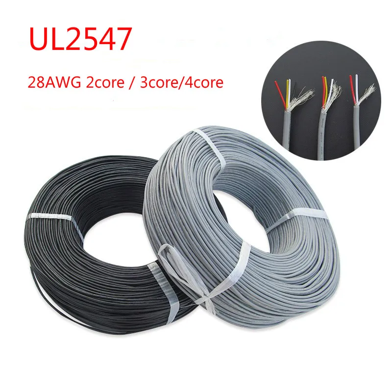 5 метров 2 3 4 ядра экранированный провод UL 2547 28AWG 1 канальный кабель аудиосигнала