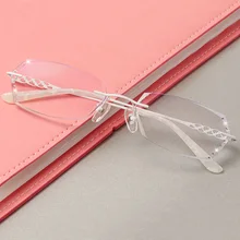 Новые очки со стразами без оправы для женщин модные