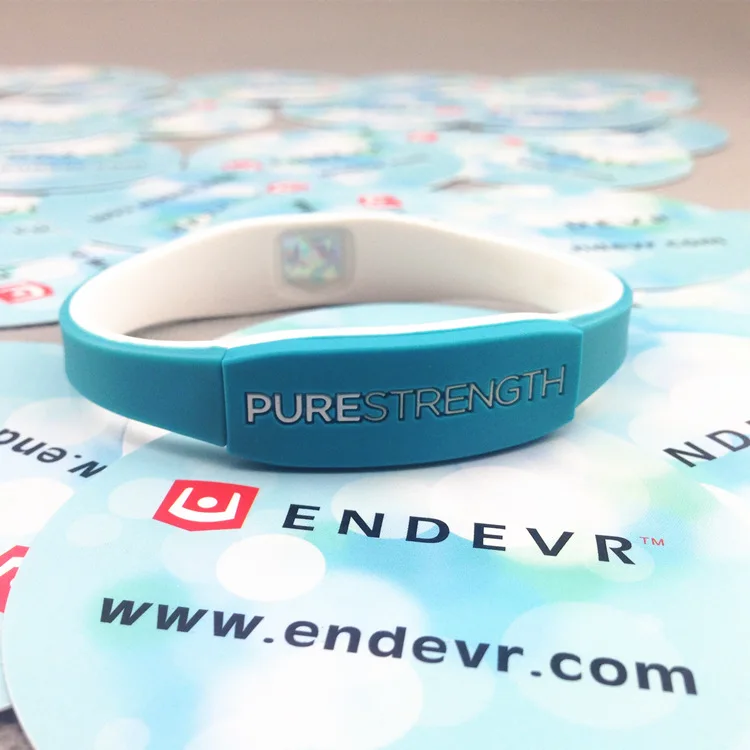 

1pcs hot sale PURE STRENGTH silicone balance wristband rubber energy bracelet sports bangle