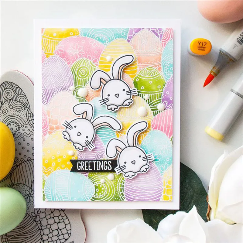 

DiyArts Rabbit Stamps and Dies Animals Metal Cutting Dies Clear Stamp Scrapbooking Card Album Embossing Crafts Stencil Craft Die