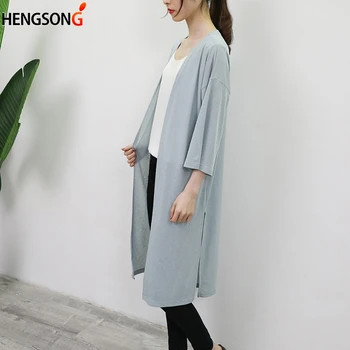 

Summer Women Long Cardigan Summer Loose Jacket Beach Protection Thin Coat
