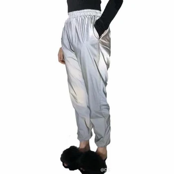 

Noctilucence Women Loose Reflect Light Casual Solid Ankle-length Pants Casual Ankle Banded Casual Long Pants